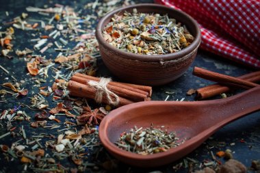 Çay sıcak içecek masada bileşiminde