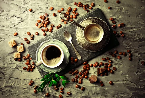 Black coffee is a hot drink — Stock Photo, Image