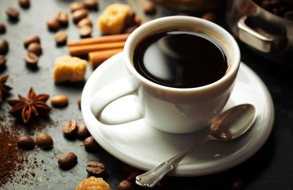 Black coffee is a hot drink — Stock Photo, Image