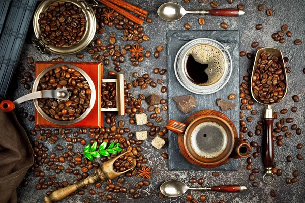 Café preto é uma bebida quente — Fotografia de Stock
