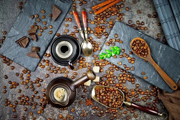 Il caffè nero è una bevanda calda — Foto Stock