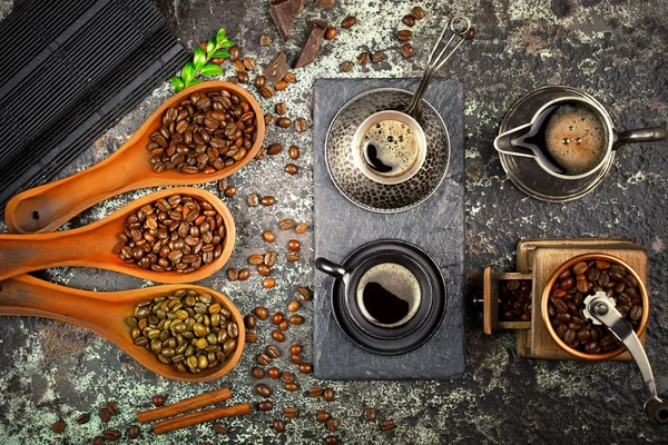 Café preto é uma bebida quente — Fotografia de Stock