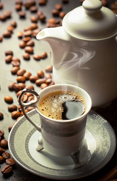 Café preto é uma bebida quente — Fotografia de Stock