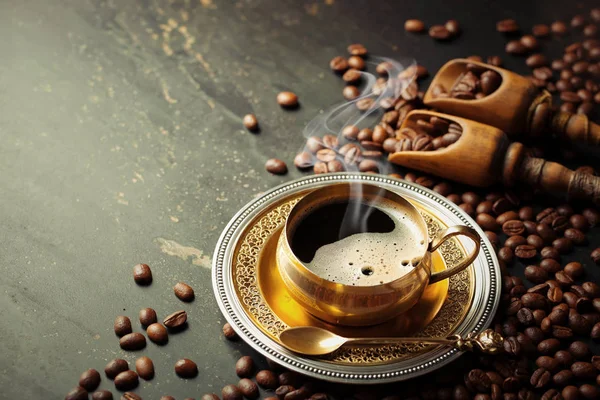 Чорна кава гарячий напій — стокове фото