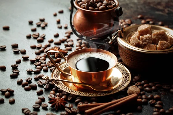 ブラック コーヒーはホットの飲み物 — ストック写真
