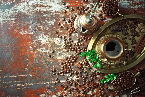 Black coffee is a hot drink — Stock Photo, Image