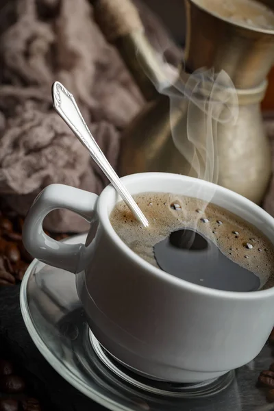 Black Coffee Beans Old Background — 스톡 사진