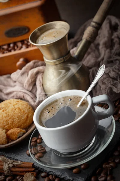 Svarta Kaffebönor Gammal Bakgrund — Stockfoto