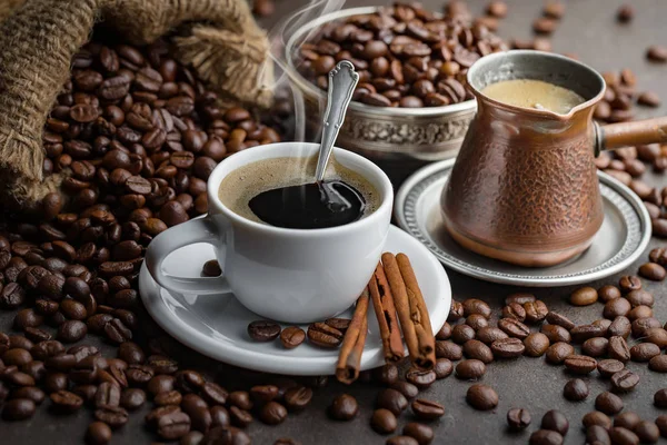 Chicchi Caffè Nero Vecchio Sfondo — Foto Stock