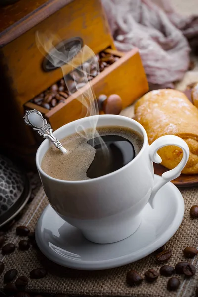 Kaffe Kopp Gammal Bakgrund — Stockfoto