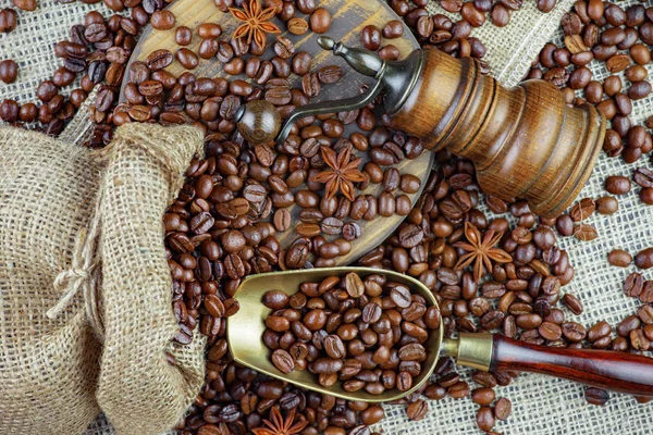Fekete Kávé Egy Régi Háttér Egy Csésze — Stock Fotó