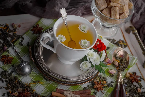 Tea Cup Old Background — Stock Photo, Image