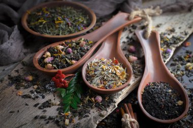 Eski bir arka planda, fincanda çay