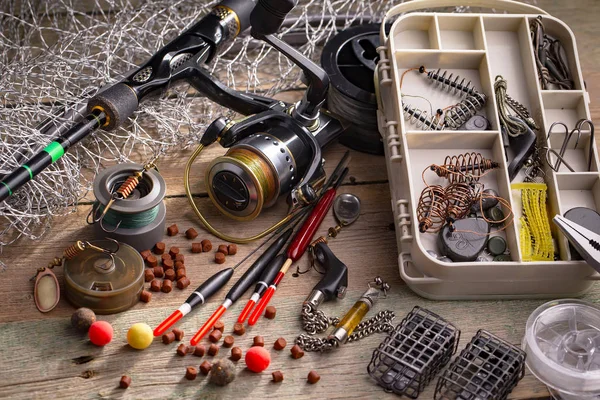 Filatura Canne Pesca Vecchio Sfondo — Foto Stock