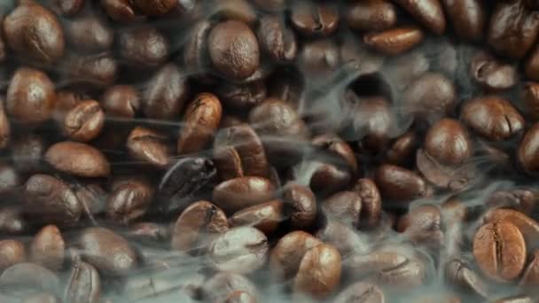 Roasted Coffee Beans Smoke Pan — Stock Video