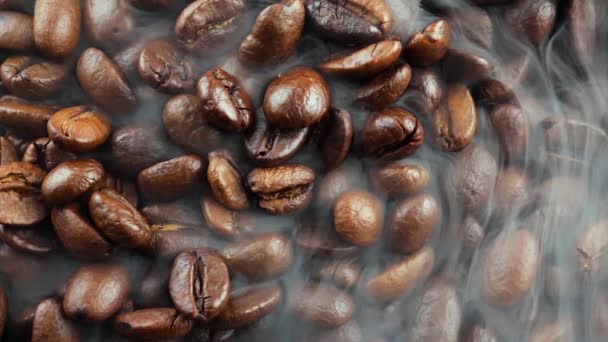 Roasted Coffee Beans Smoke Pan — Stock Video