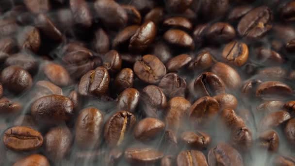 Roasted Coffee Beans Smoke Pan — Stock Video