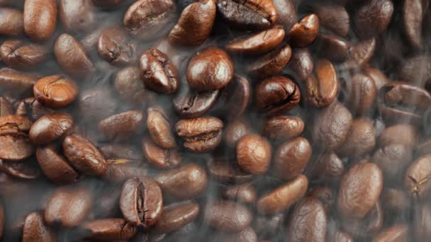 Pražená Kávová Zrna Pomalu Uzení Mlýnku Kávu — Stock video