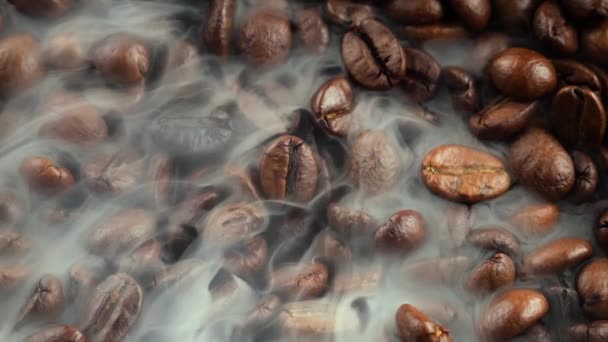 Roasted Coffee Beans Smoke Pan — Stock Video