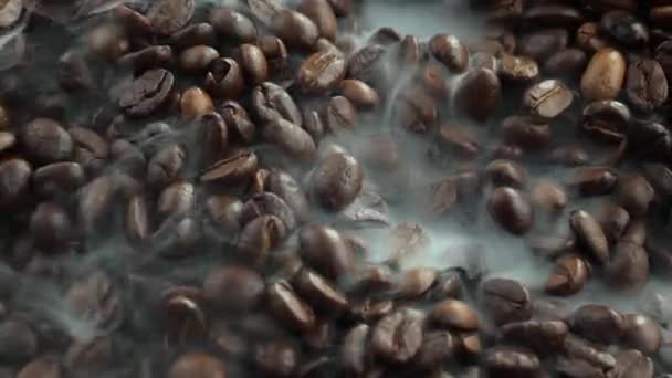 Roasted Coffee Beans Smoke Pan — Stock Video