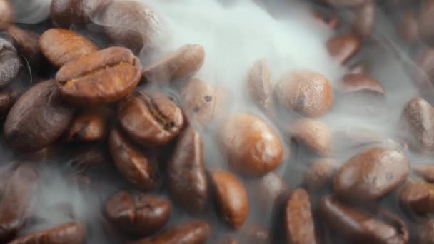 Roasted Coffee Beans Smoke Pan — Stock Video