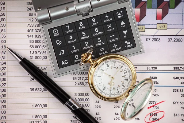 Acessórios Escritório Para Gestão Empresas — Fotografia de Stock