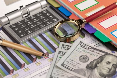 İş yönetimi için ofis aksesuarları.