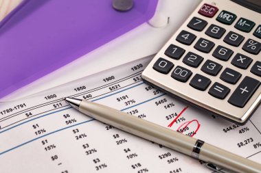 Ofiste, masada iş yapmak için aksesuarlar.