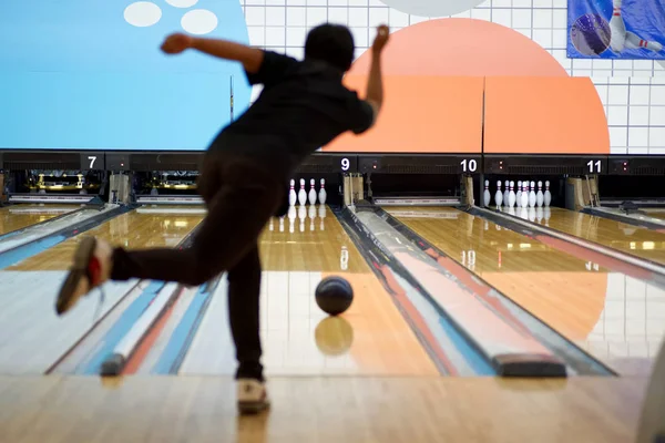 Bowler at alley Stock Image