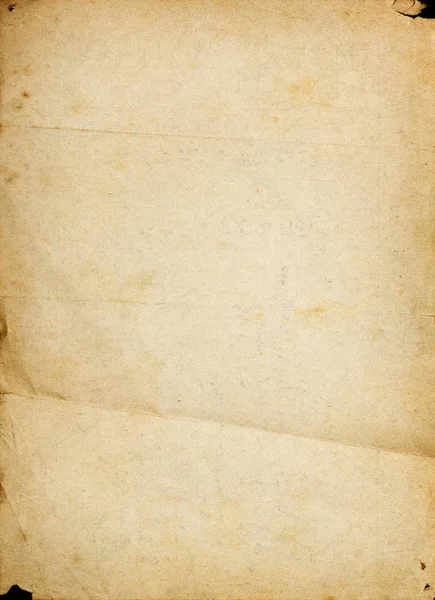 Antigua página de papel texturizado con manchas y pliegues — Foto de Stock