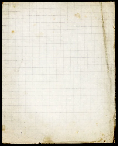 Carta vecchia foderata colorata con angolo piegato e parte inferiore sbiadita — Foto Stock