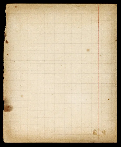 얼룩이 오래 된 인라인된 카피북 페이지 여백 — 스톡 사진