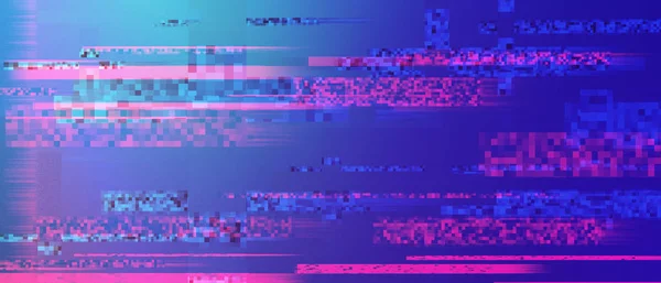 Artefatos de sinal digital, textura da falha, visualização do ciberespaço — Fotografia de Stock
