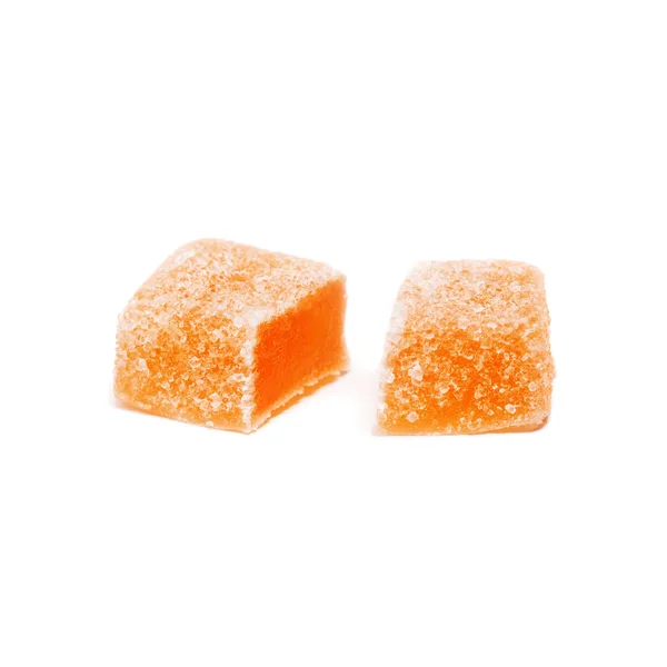 Marmelad godis skivad i två delar på vitt — Stockfoto