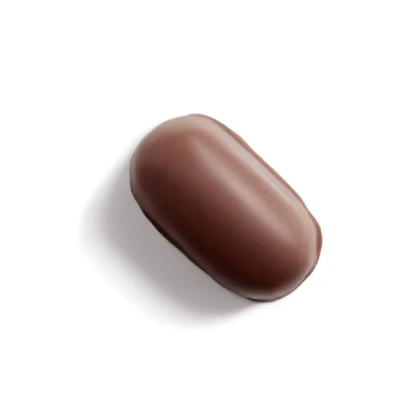 Bonbons au chocolat avec nougat sur blanc, isolé — Photo