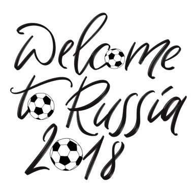 Rusya 2018 challigraphy hoş geldiniz.