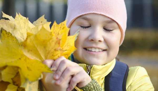 Портрет маленькой девочки в осеннем парке — стоковое фото