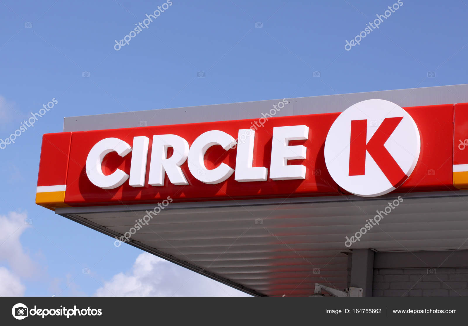 Sign and logo of international chain of gas stations, Circle K Stock Editorial Photo