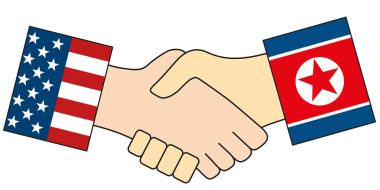 Amerika ve Kuzey Kore karşılıklı izole sembolize Kuzey Kore lideri Kim Jong-BM müzakerelerin izole gösterim amacıyla karşılamak için Amerika Birleşik Devletleri Donald Trump ABD Başkanı davet etti