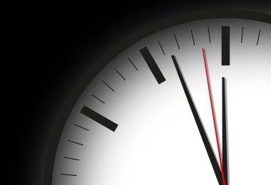 Saat yanar, geri sayım eller üç dakika modern basit tasarım saat 12'ye kopya alanı ile karanlıkta belirtmek gibi yakın çekim