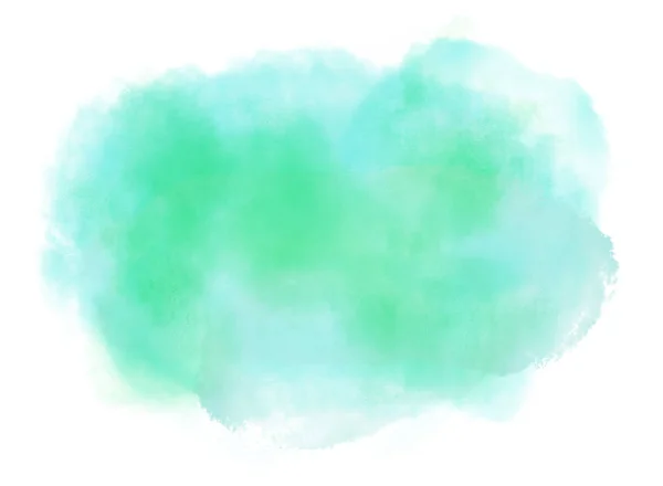 Mint Green Ethereal Watercolor Cloud Splash Isolated White Background Copy — ストック写真