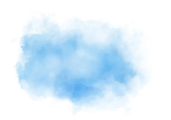 Nube Etérea Acuarela Azul Claro Salpicadura Sobre Fondo Blanco Para — Foto de Stock