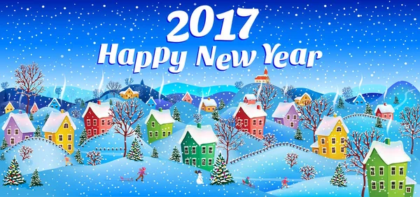 Felice anno nuovo 2017 carta — Vettoriale Stock