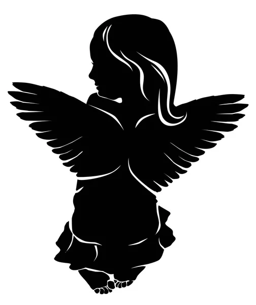 Little girl angel with wings — Stock Vector