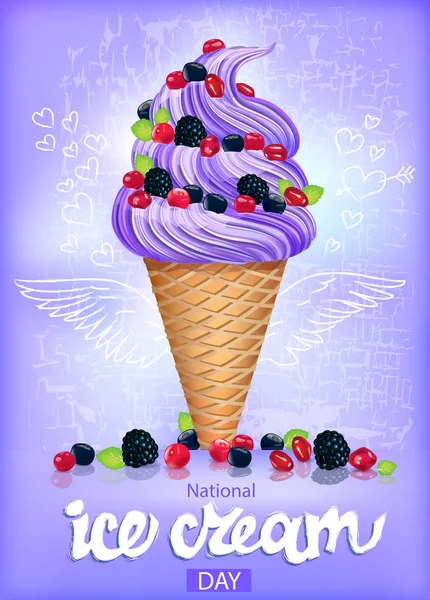 Národní den zmrzliny plakát — Stockový vektor