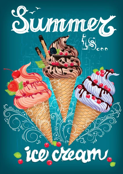Лето - это мороженое — стоковый вектор