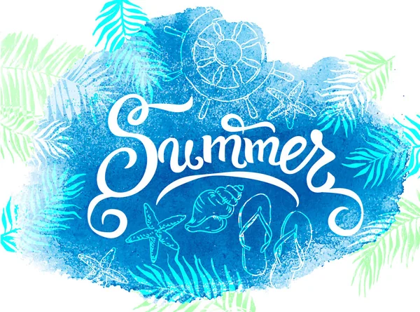 Summer banner watercolor background — Stock Vector