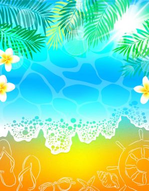 Arka plan deniz plaj tatil palmiye ağacı