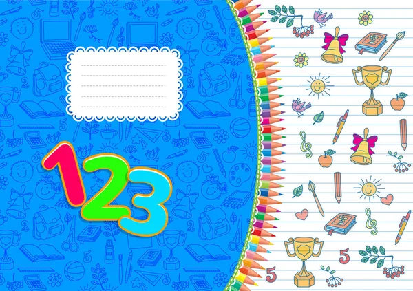 Caderno escolar horizontal listrado A4 —  Vetores de Stock