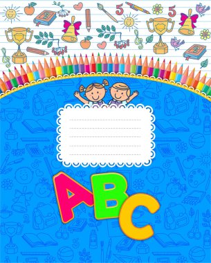 Okul mavi defter çizgili